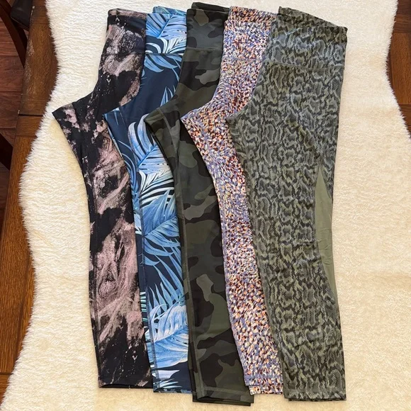 Bundle of 5 Pair Old Navy Active Elevate and Powerpress High-Rise Leggings - Picture 7 of 7